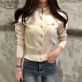 2025 Autumn Long Sleeve Fashion Women Cardigans Sweater Knitted Coat Short Casual Single Breasted Korean Slim Chic Ladies Tops